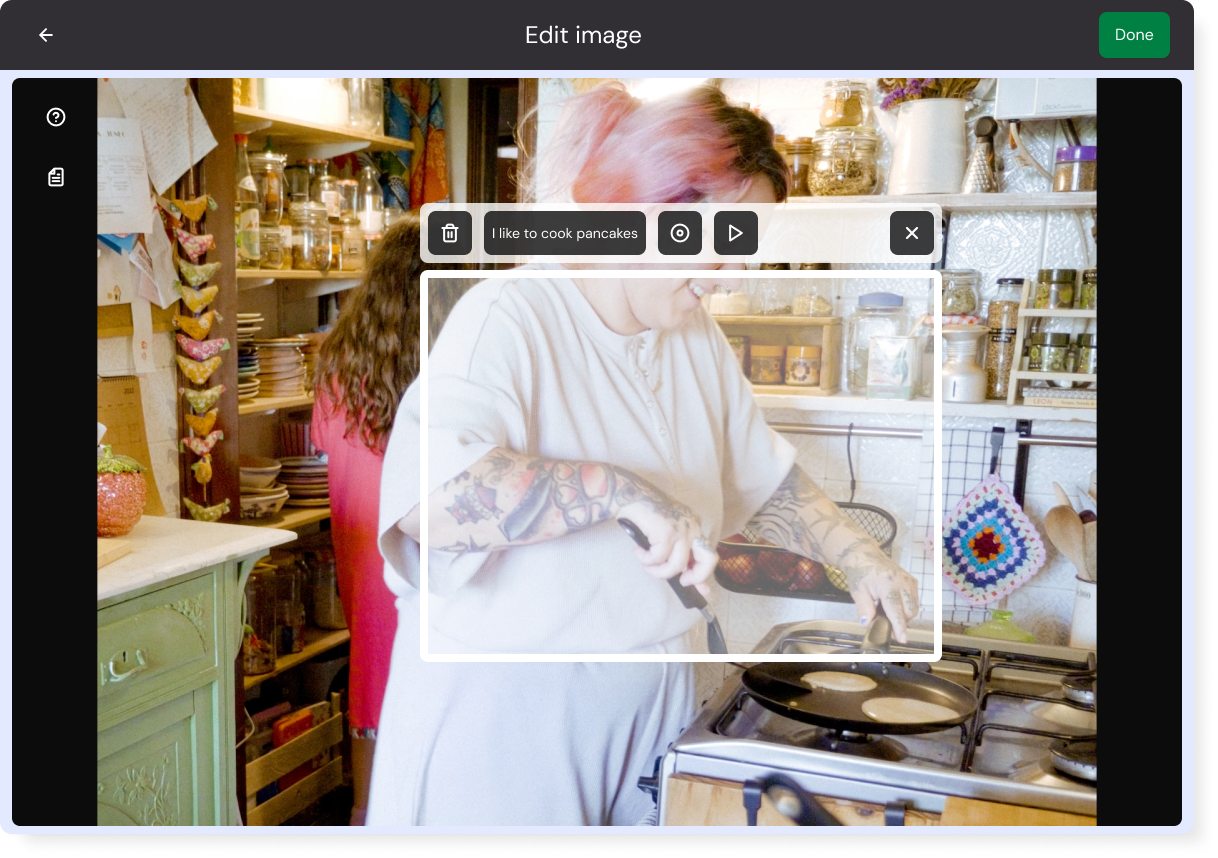 A screenshot of the edit view for MySceneBoard