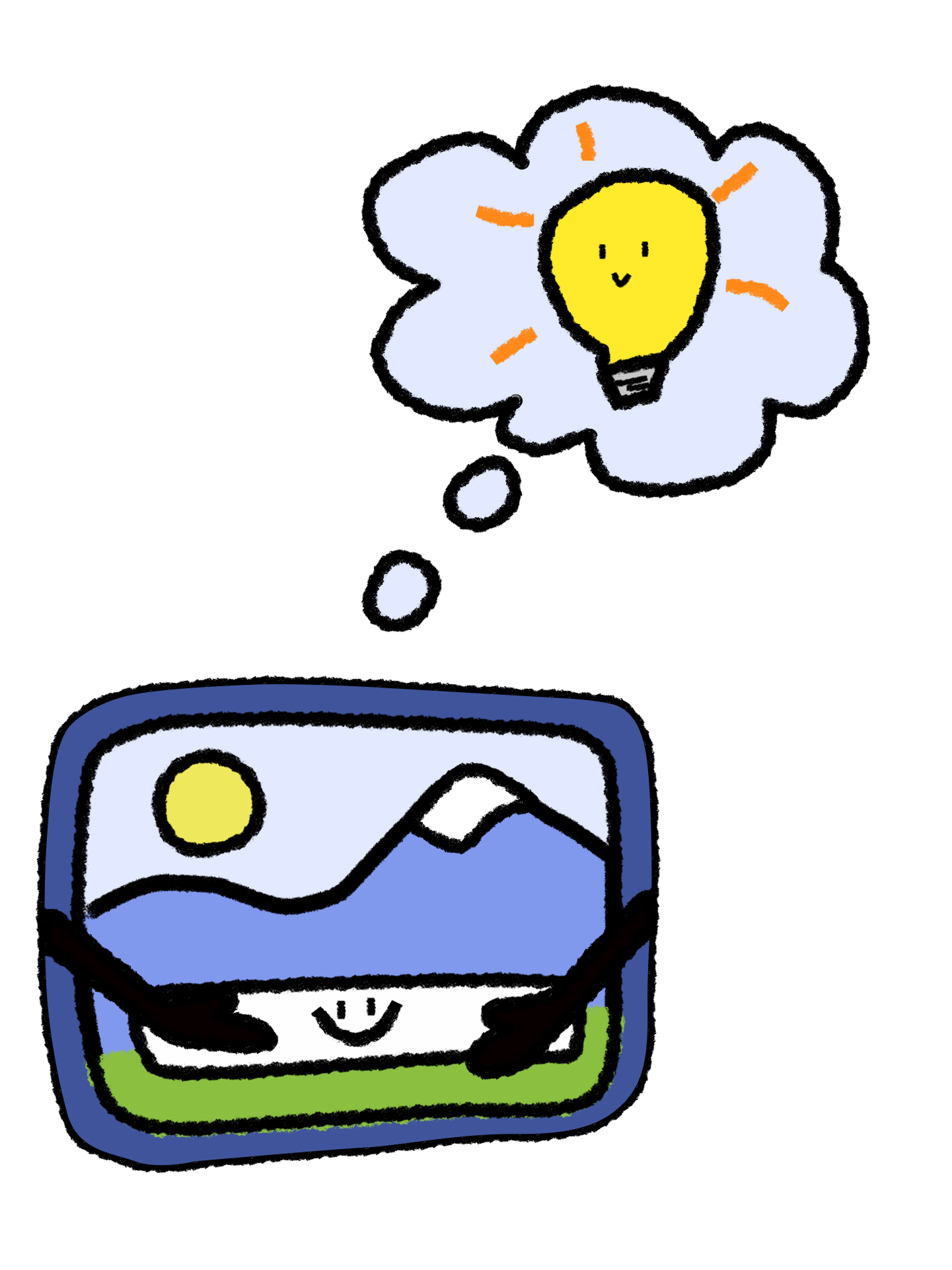 Logo with thought bubble