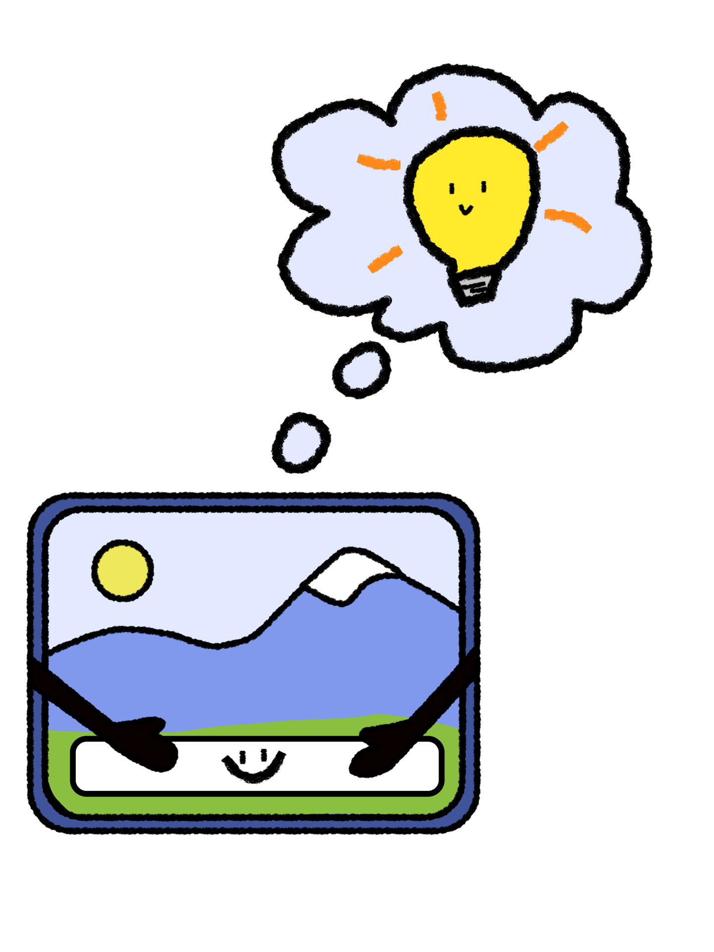 Logo with thought bubble